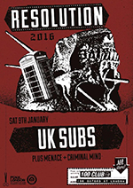UK Subs - The 100 Club, Oxford Street, London 8.1.16
